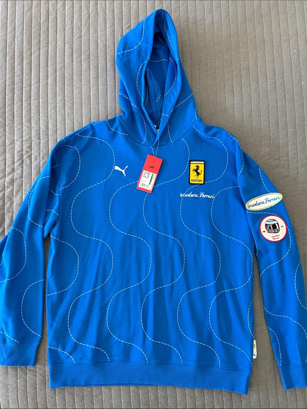 Puma x Scuderia Ferrari Men's 2025 Monza Blue Hooded Sweatshirt hoodie sz Large